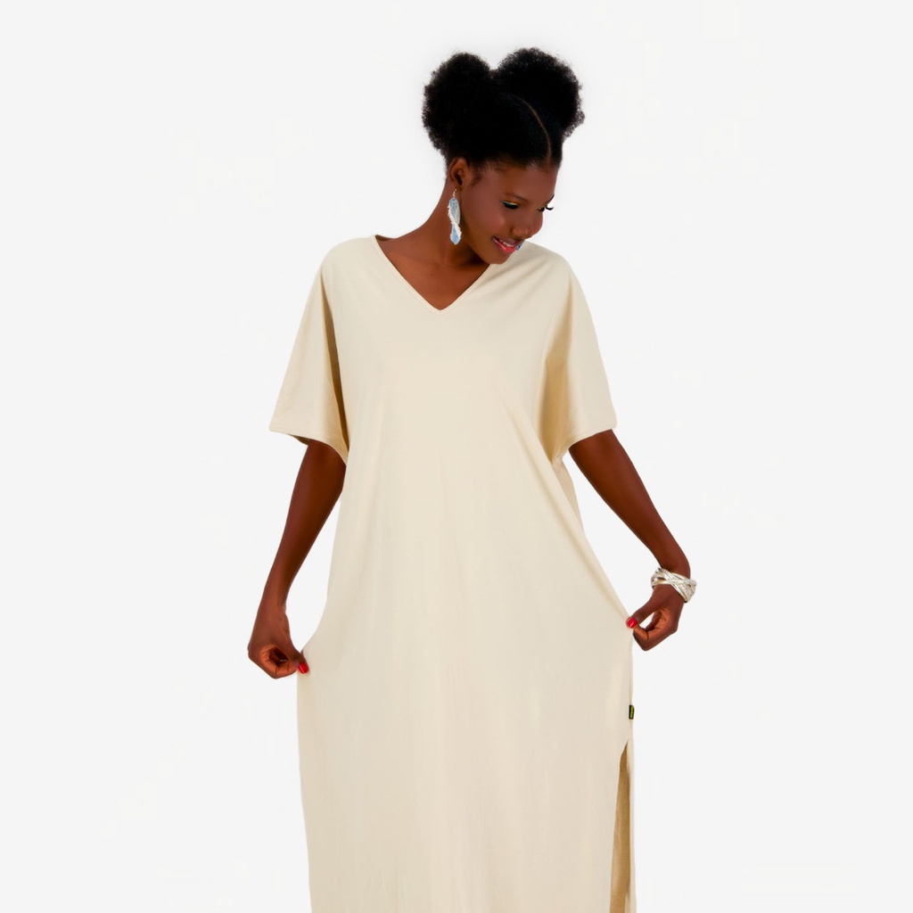 Robe jebba femme manches courtes  avec fente