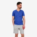 Ensemble homme manches courtes col tunisien avec broderie