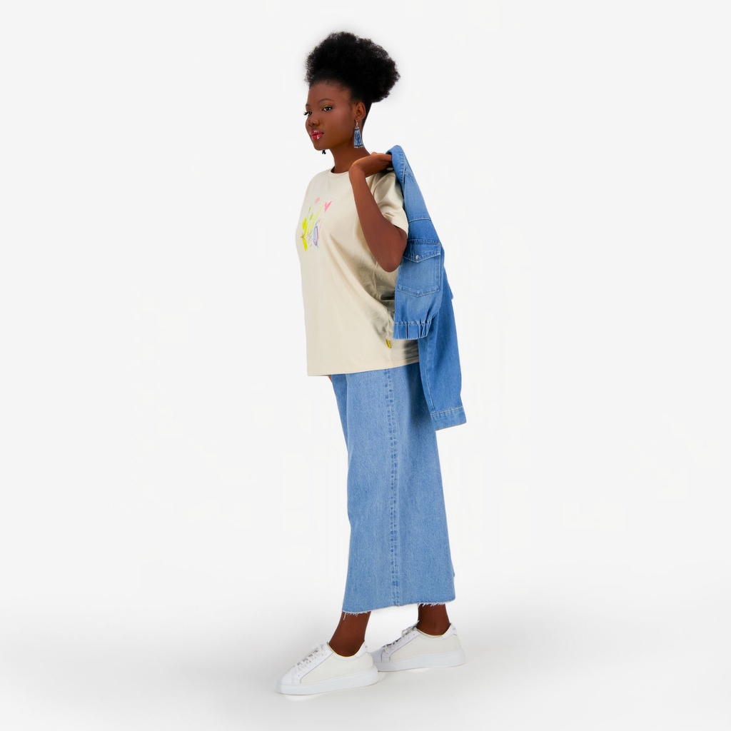 T-shirt oversized femme manches courtes LOVELY PAINTING