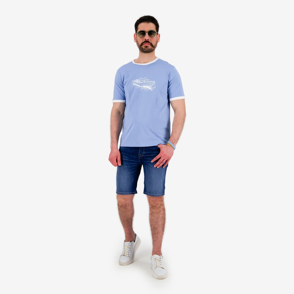 T-shirt homme manches courtes  contrastés رايس الابحار