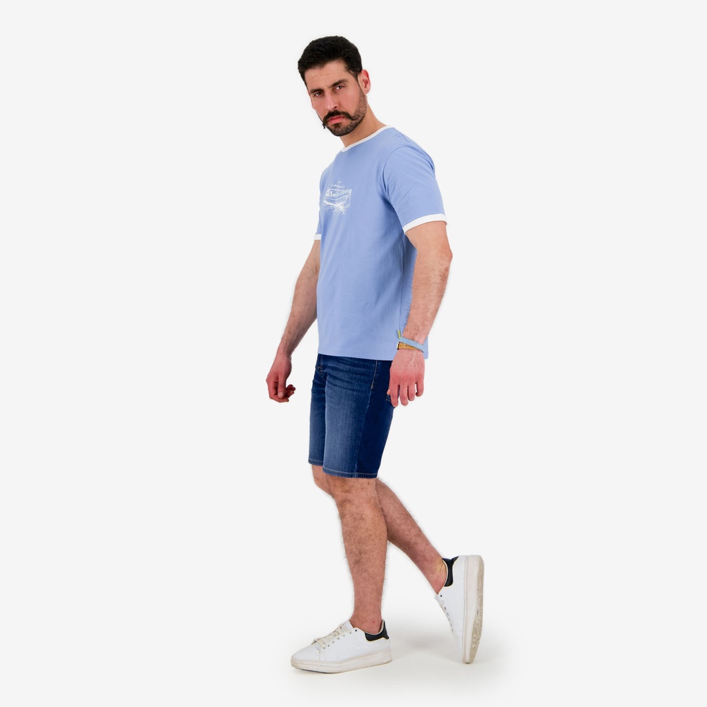T-shirt homme manches courtes  contrastés رايس الابحار