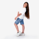 Bermuda cargo unisexe enfant en jeans avec rib