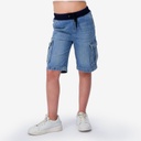 Bermuda cargo unisexe enfant en jeans avec rib