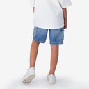 Bermuda cargo unisexe enfant en jeans avec rib