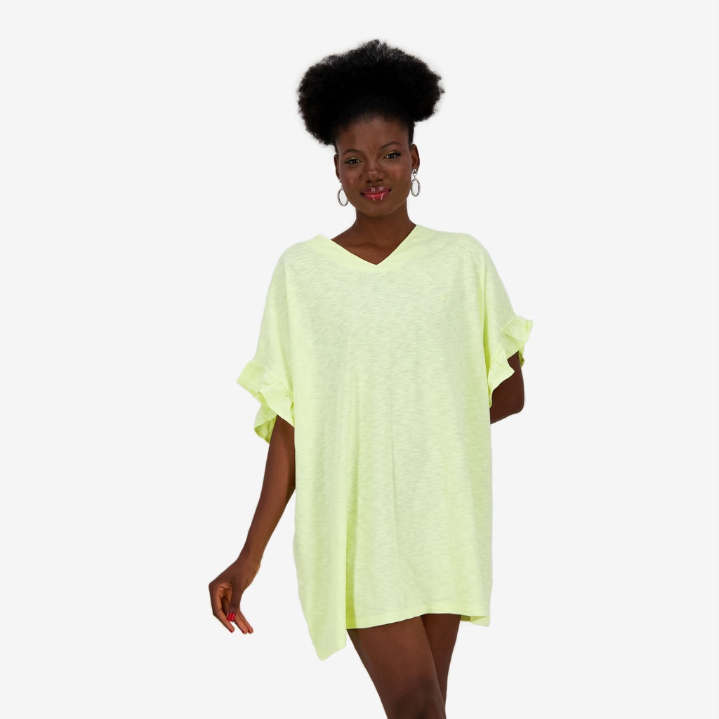 Robe de plage avec volant sur les manches