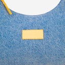 Sac demi lune scrunchie femme en jeans et cuir