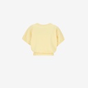 Sweat crop fille manches courtes avec détail élastique