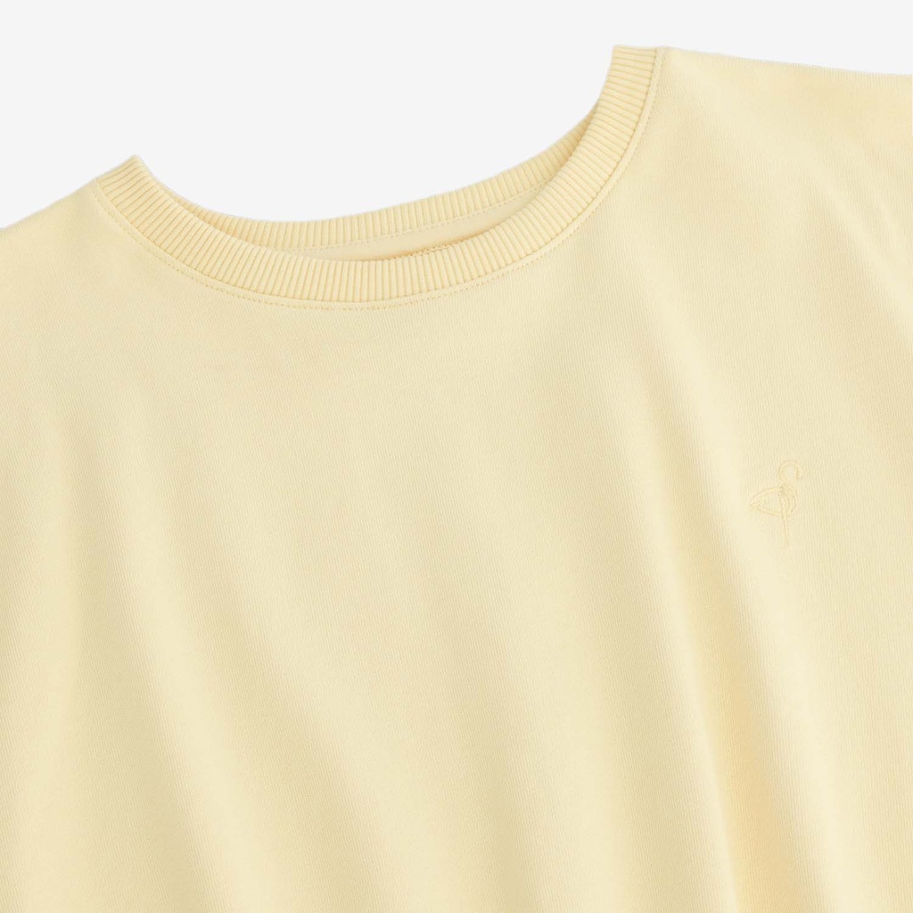 Sweat crop fille manches courtes avec détail élastique