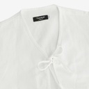 Blouse femme manches bouffantes avec noeuds sur le devant-TASNIM