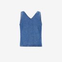 Top femme avec noeud sur le dos en jeans-TOUBA