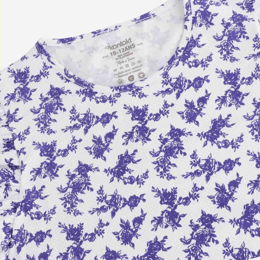 Robe de pyjama fille avec volant