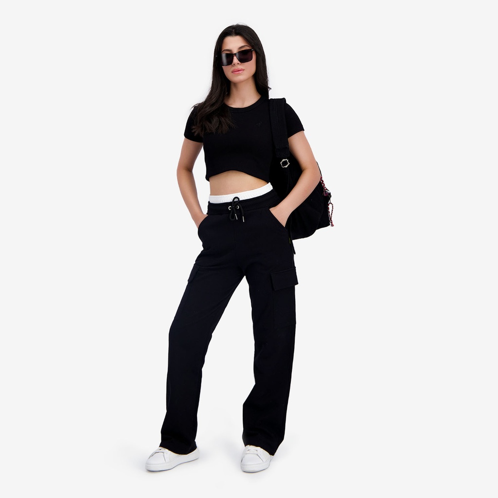 Jogger cargo femme jambe droite taille boxer