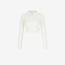 Polo côtelé femme manches longues