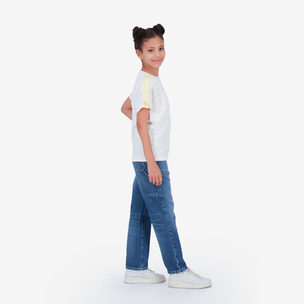 T-shirt fille manches à rayures avec nœuds