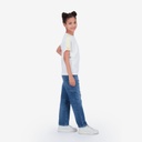 T-shirt fille manches à rayures avec nœuds