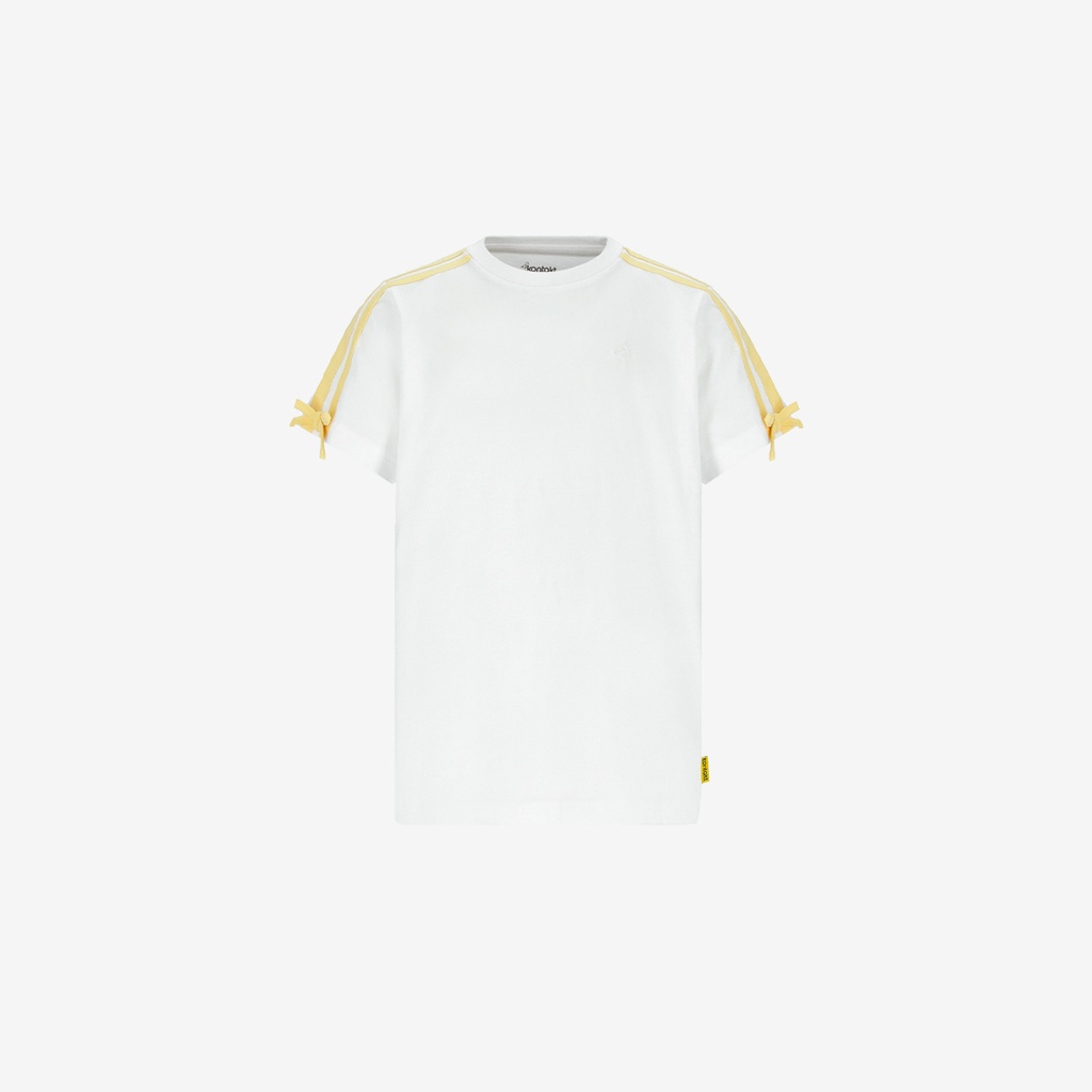 T-shirt fille manches à rayures avec nœuds