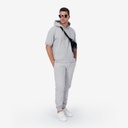 Hoodie homme manches courtes avec broderie