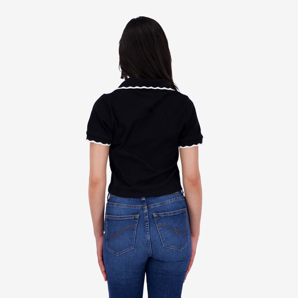 Polo côtelé femme manches courtes