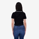 Polo côtelé femme manches courtes