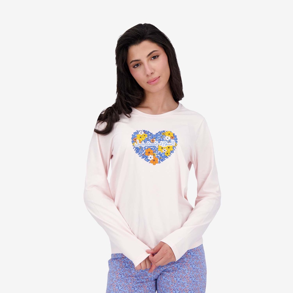 Pyjama femme manches longues الورد جميل