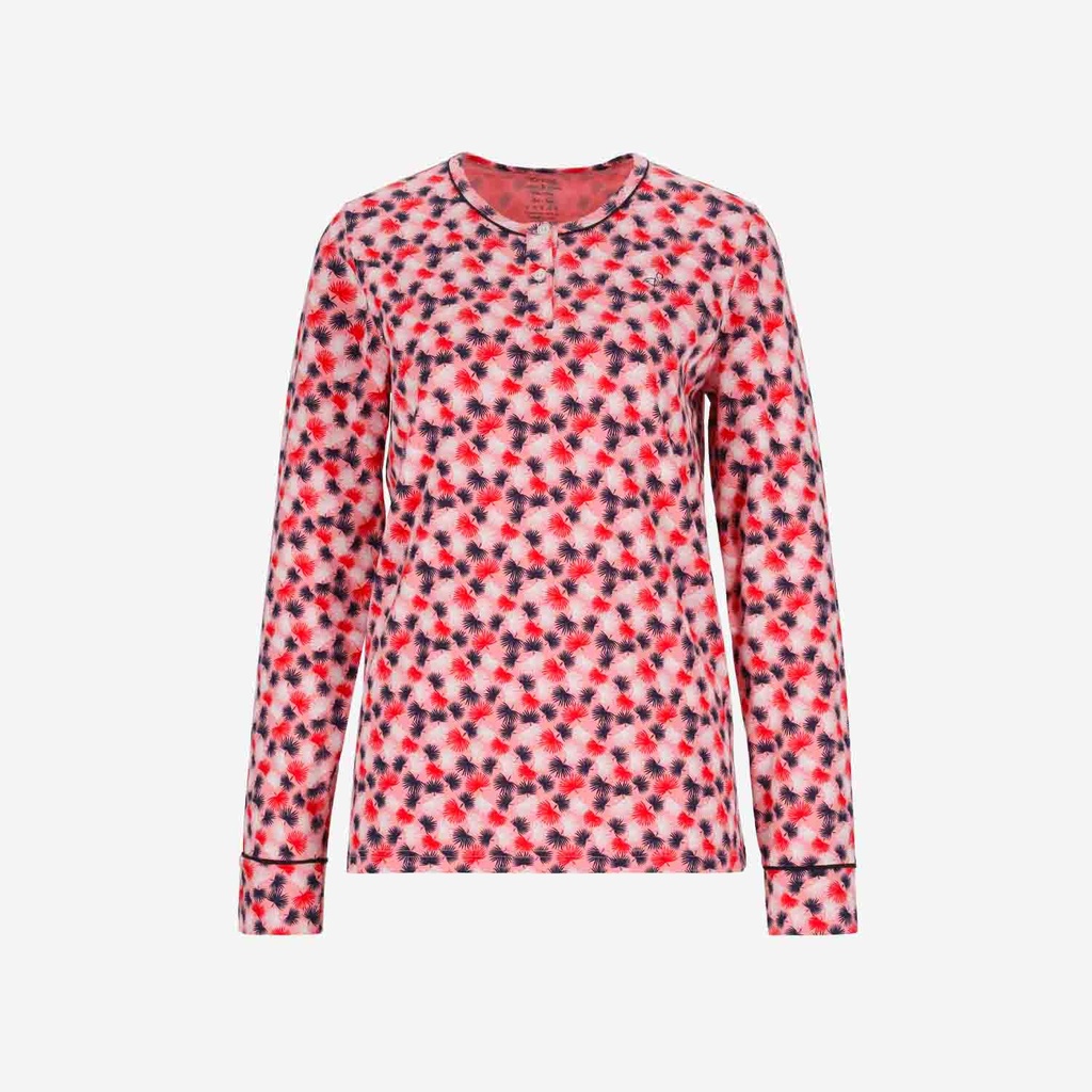 Pyjama femme manches longues avec patte boutonnée