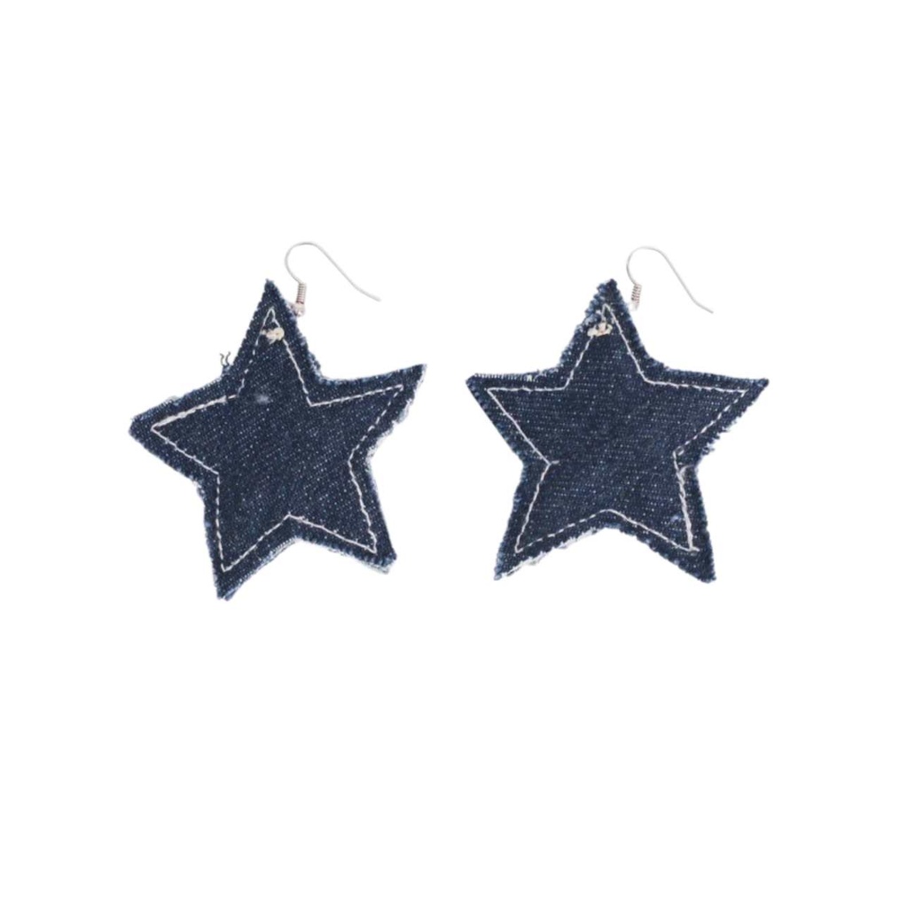 Boucle d'oreille étoile en denim