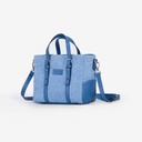 Mini cabas femme en jeans et cuir