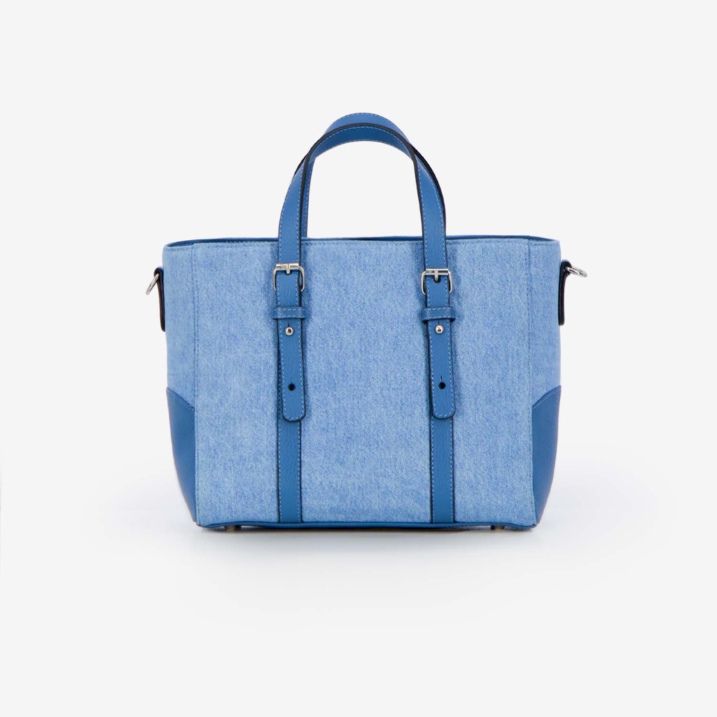 Mini cabas femme en jeans et cuir