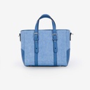 Mini cabas femme en jeans et cuir