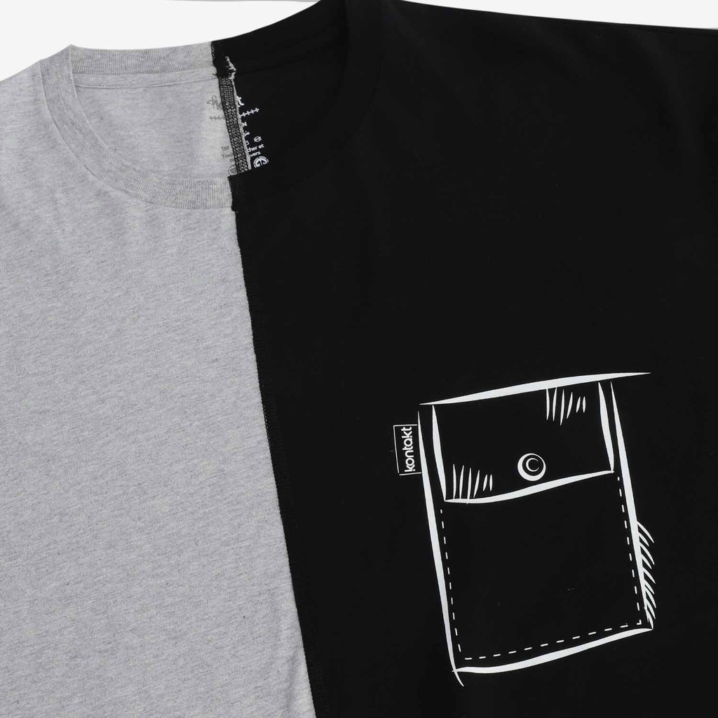 Upcycling t-shirt oversized homme manches courtes CROQUIS POCHE &amp; الري VERSION 1