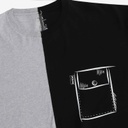 Upcycling t-shirt oversized homme manches courtes CROQUIS POCHE &amp; الري VERSION 1