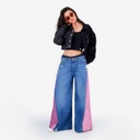 Upcycling cropped jacket femme bi-couleur KINDA V1