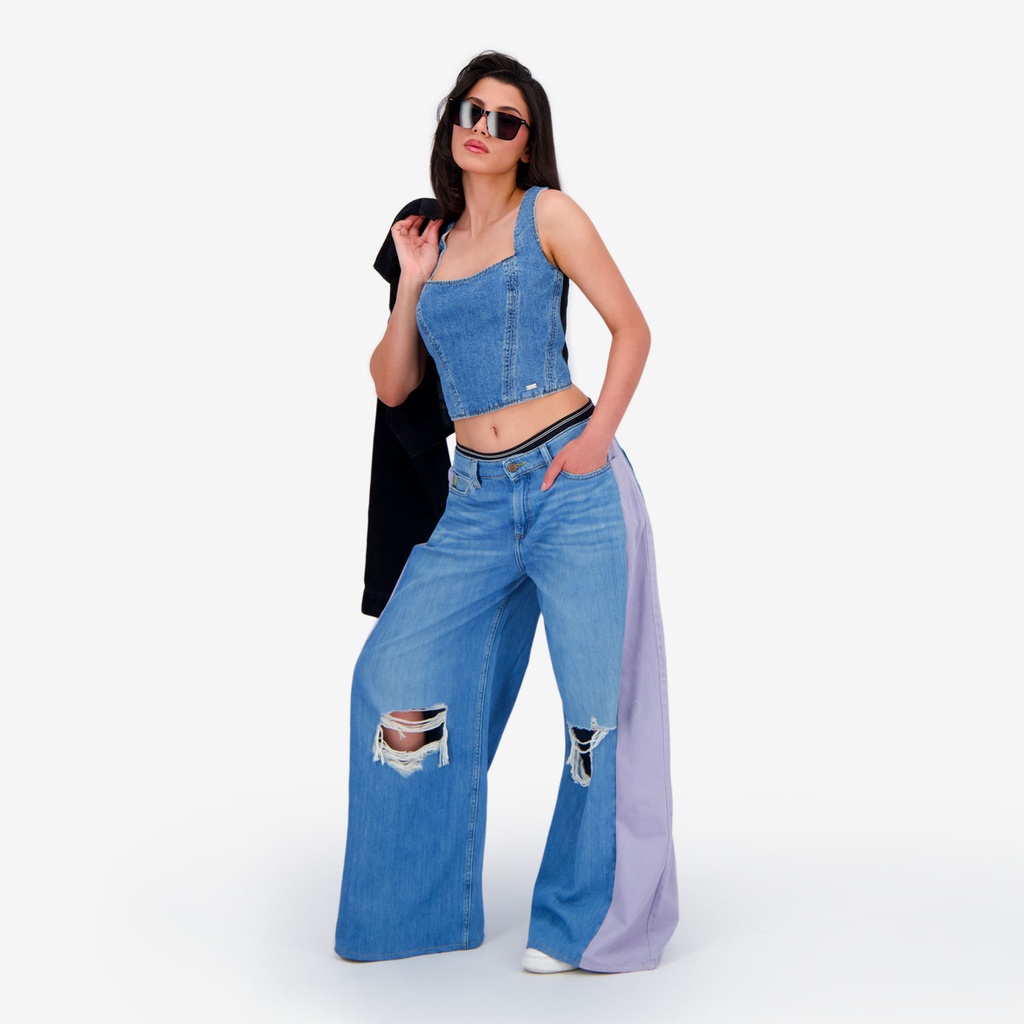 Upcycling top femme jeans V1