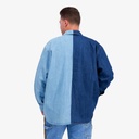 Upcycling chemise workwear homme en jeans bi-couleur - WAAD V1