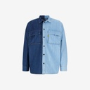 Upcycling chemise workwear homme en jeans bi-couleur - WAAD V1