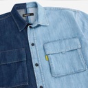 Upcycling chemise workwear homme en jeans bi-couleur - WAAD V1