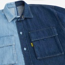 Upcycling chemise workwear homme en jeans bi-couleur - WAAD V2