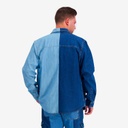 Upcycling chemise western homme en jeans bi-couleur - SHEMS V1