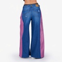 Upcycling wide leg jeans femme bi-couleur -WIDED