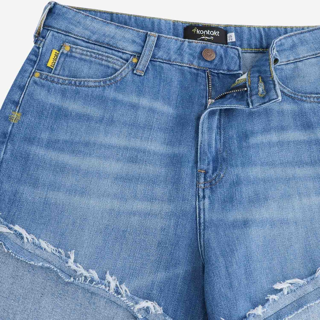 Upcycling straight jeans femme bi-couleur - SARRA