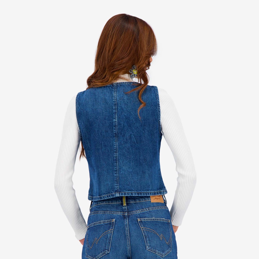 Gilet femme sans manches en jeans GHALIA  2.0