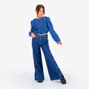 Blouse fille boutonnée avec volant