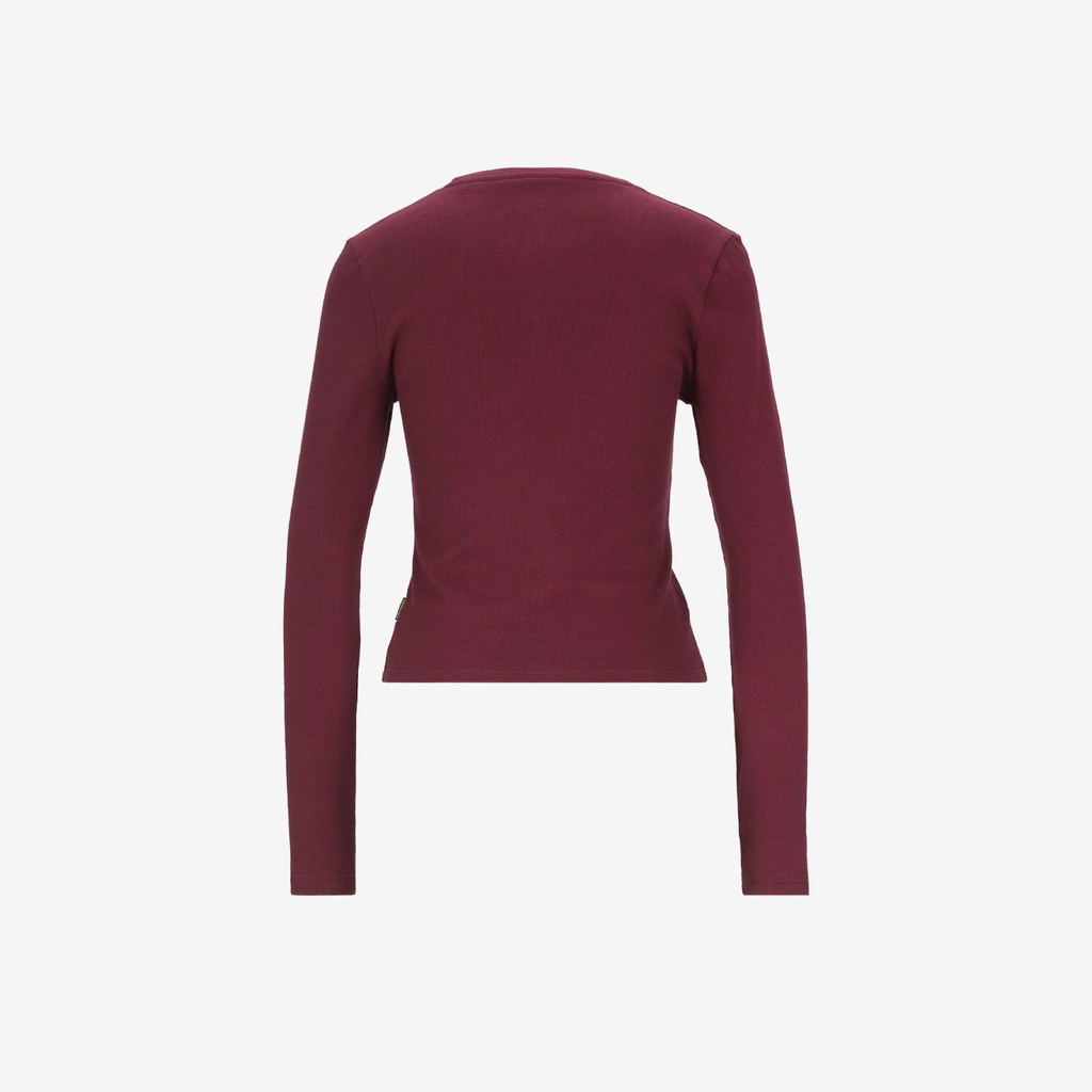 T-shirt côtelé femme manches longues avec cut out Coeur