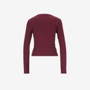 T-shirt côtelé femme manches longues avec cut out Coeur