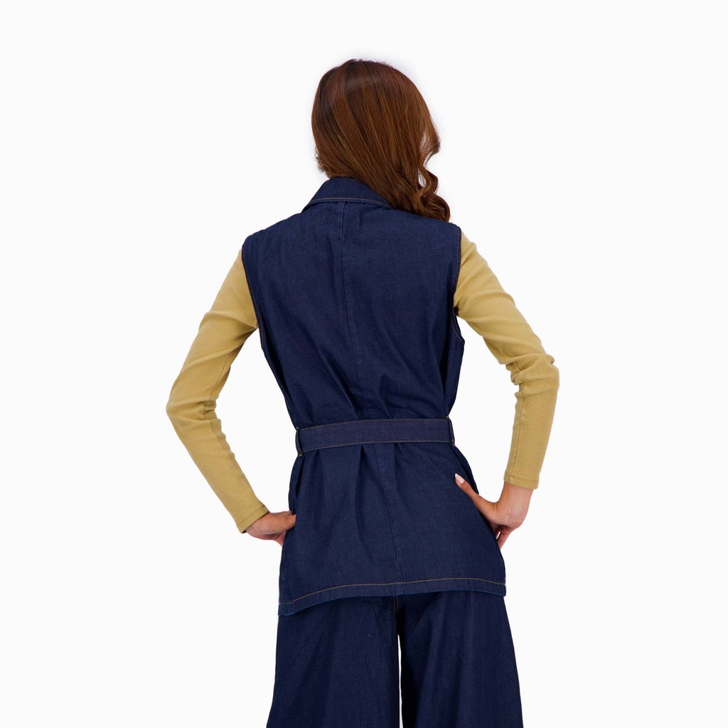 Blazer croisé femme sans manches-SAHAR