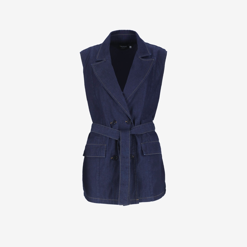 Blazer croisé femme sans manches-SAHAR