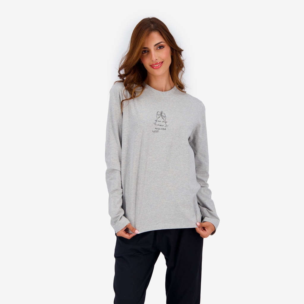 Pyjama unisexe Adulte manches Longues عام جديد معاه Vibe جديد