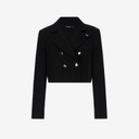Blazer crop femme en chaine et trame