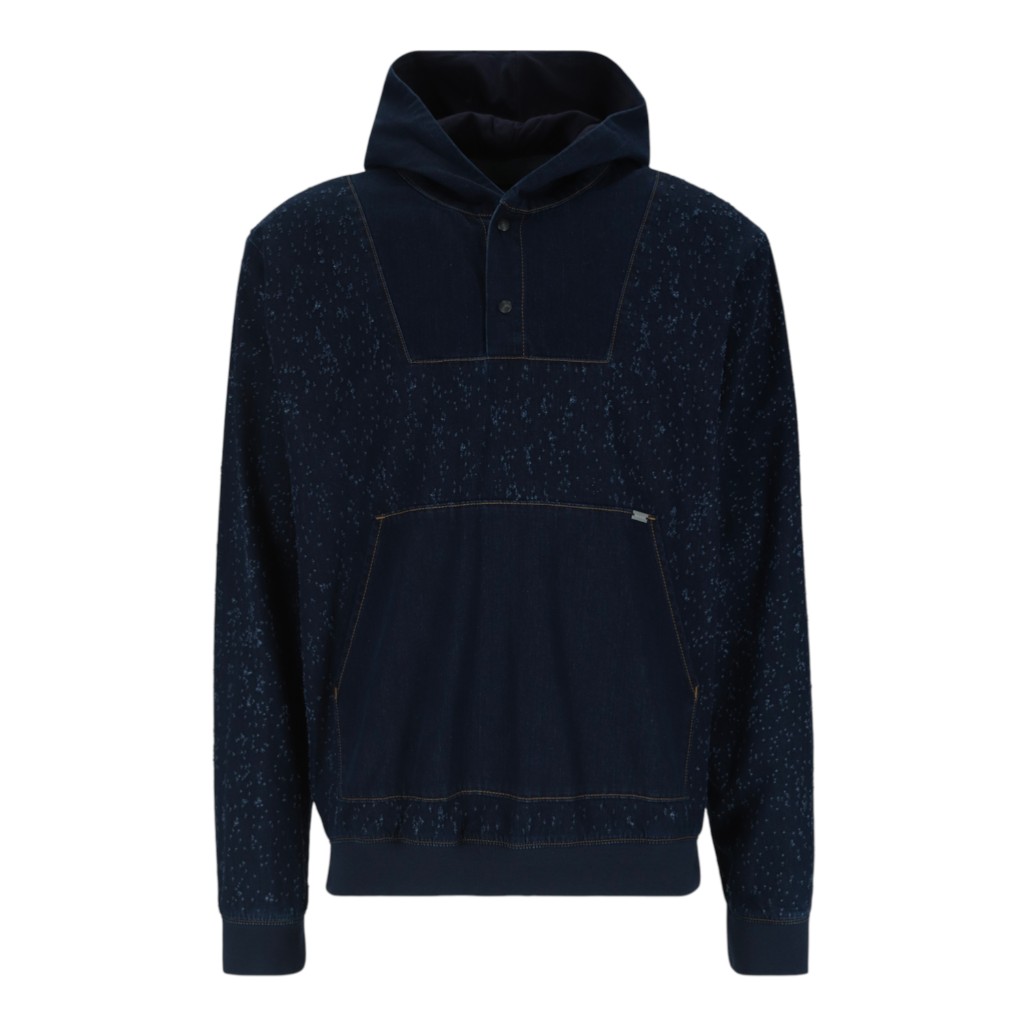 Hoodie homme en jeans imprimé laser - HOUSSEIN