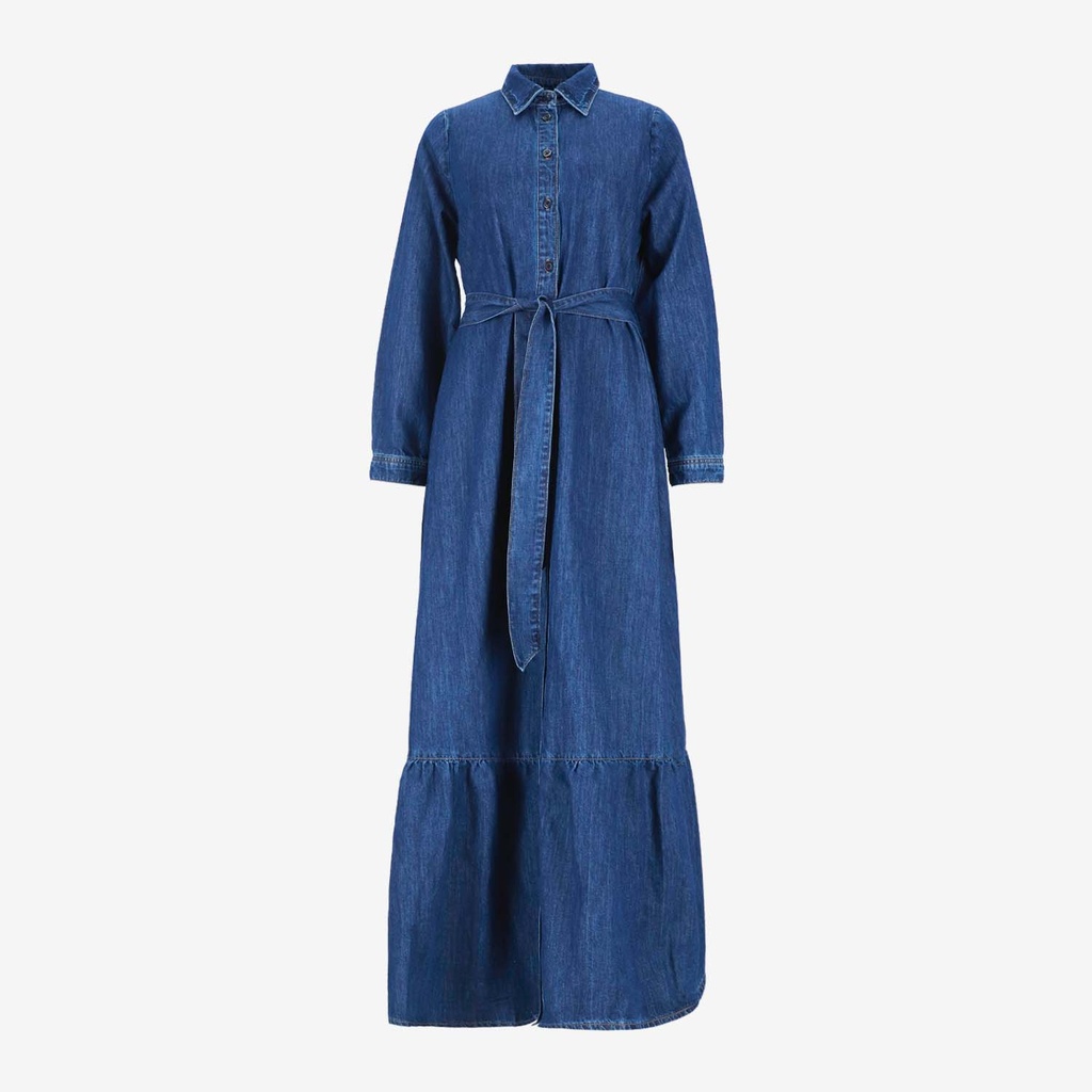 Robe longue femme  avec volants et Broderie ROKIA